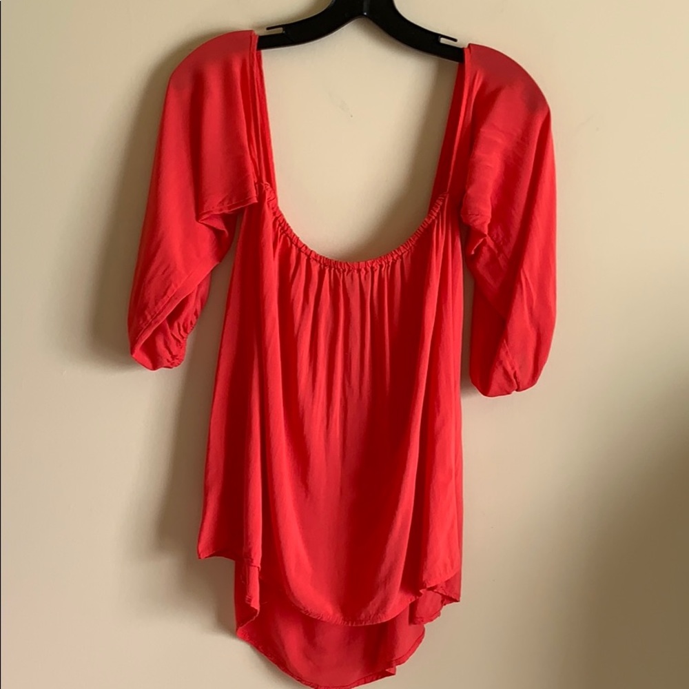 Elon Coral Off/Cold Shoulder Blouse S